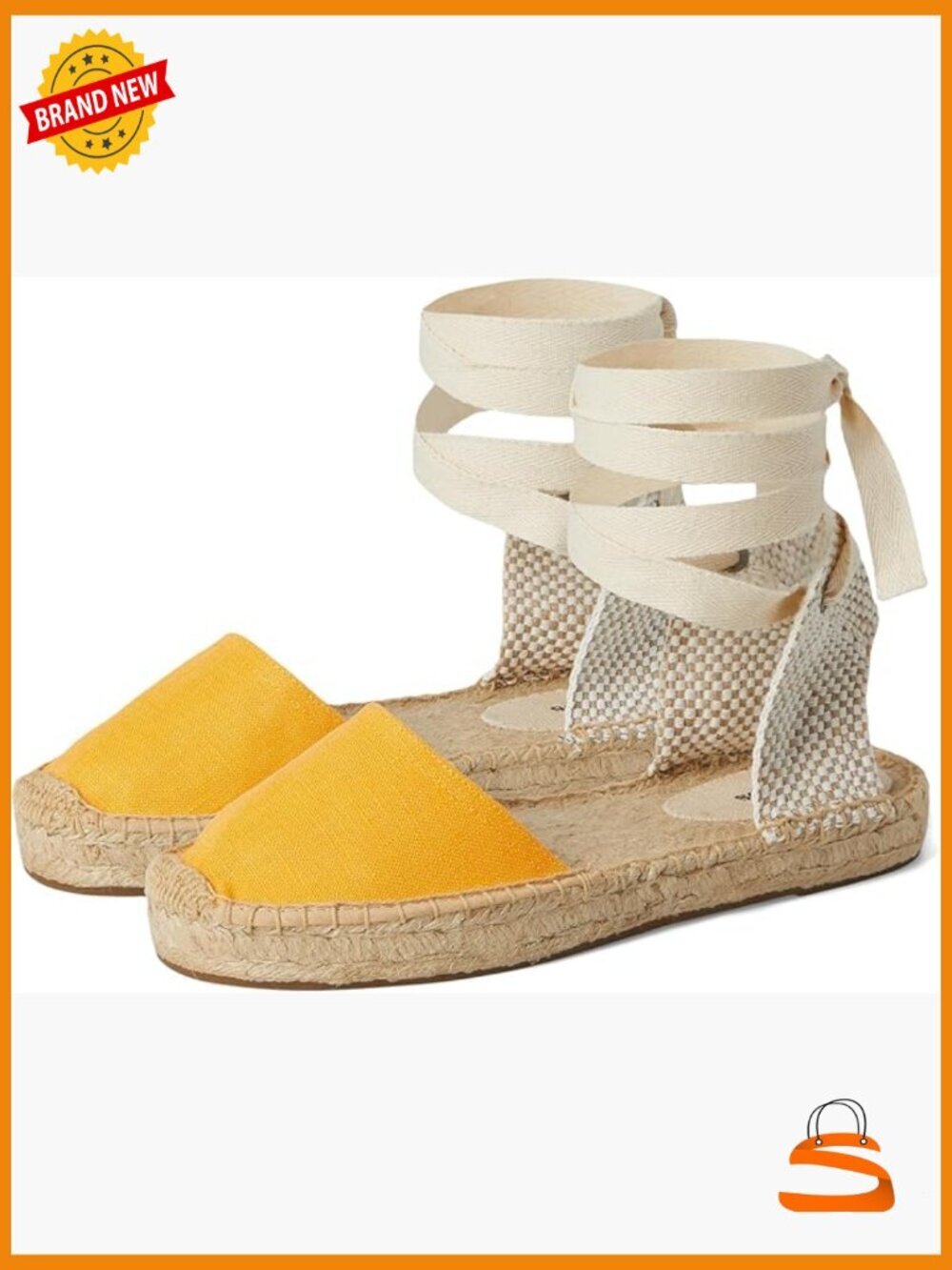 Linen lace-up espadrille sandals with jute sole and lace-up closure